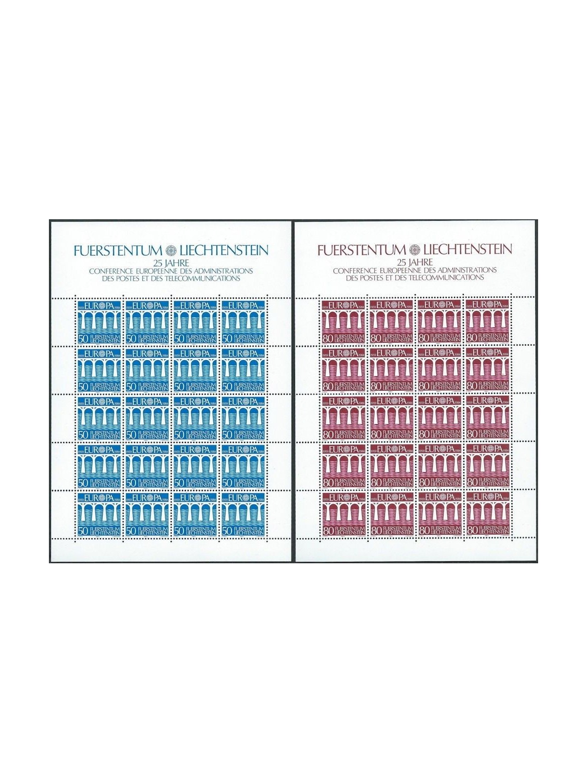 LIECHTENSTEIN 1984 Europe 2 m/s MNH**