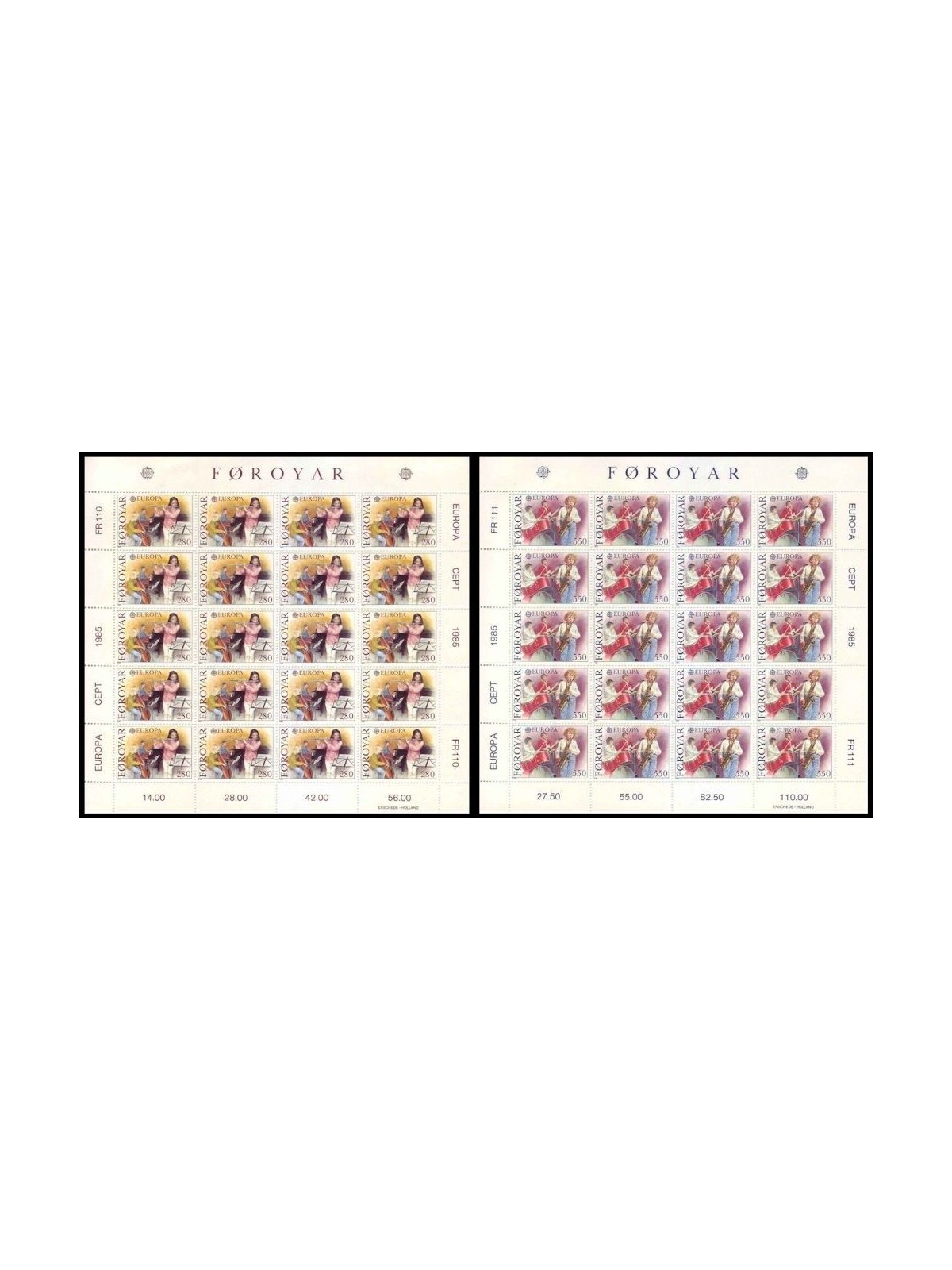 FAROERS 1985 Europe 2 m/s MNH**