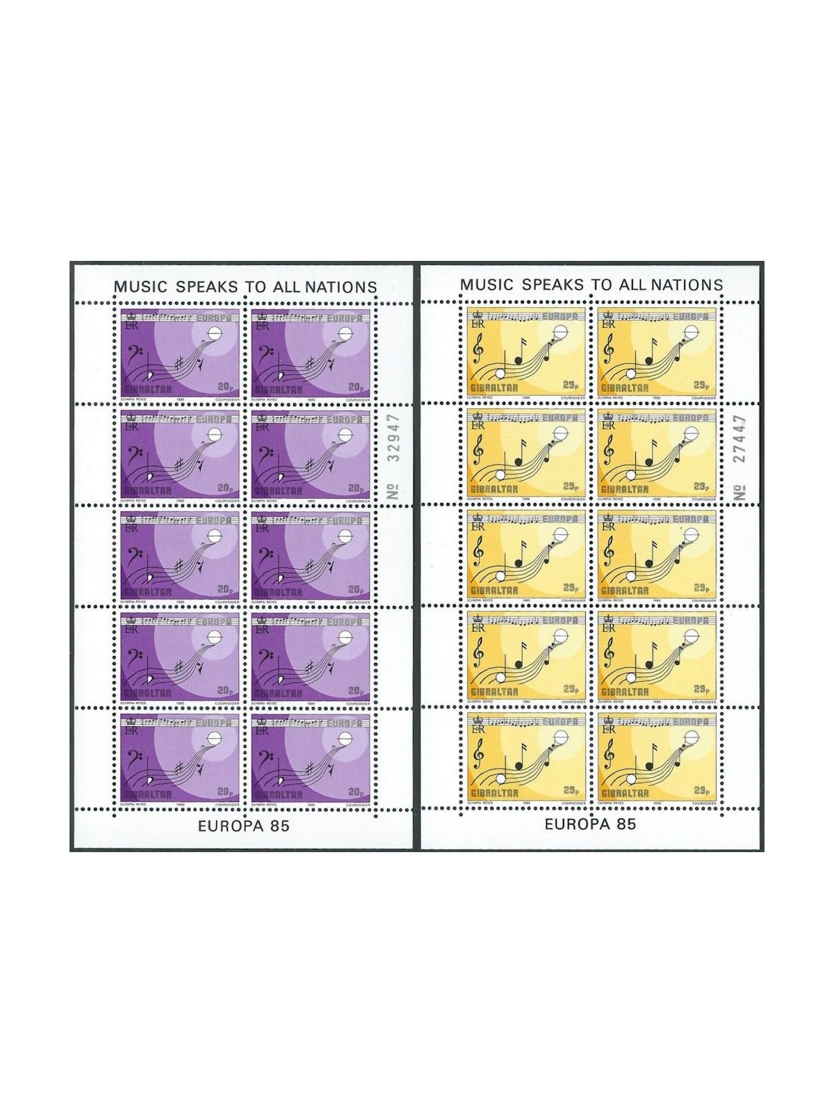 GIBILTERRA 1985 Europa 2 MF MNH**