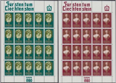 LIECHTENSTEIN 1980 Europe 2 m/s MNH**