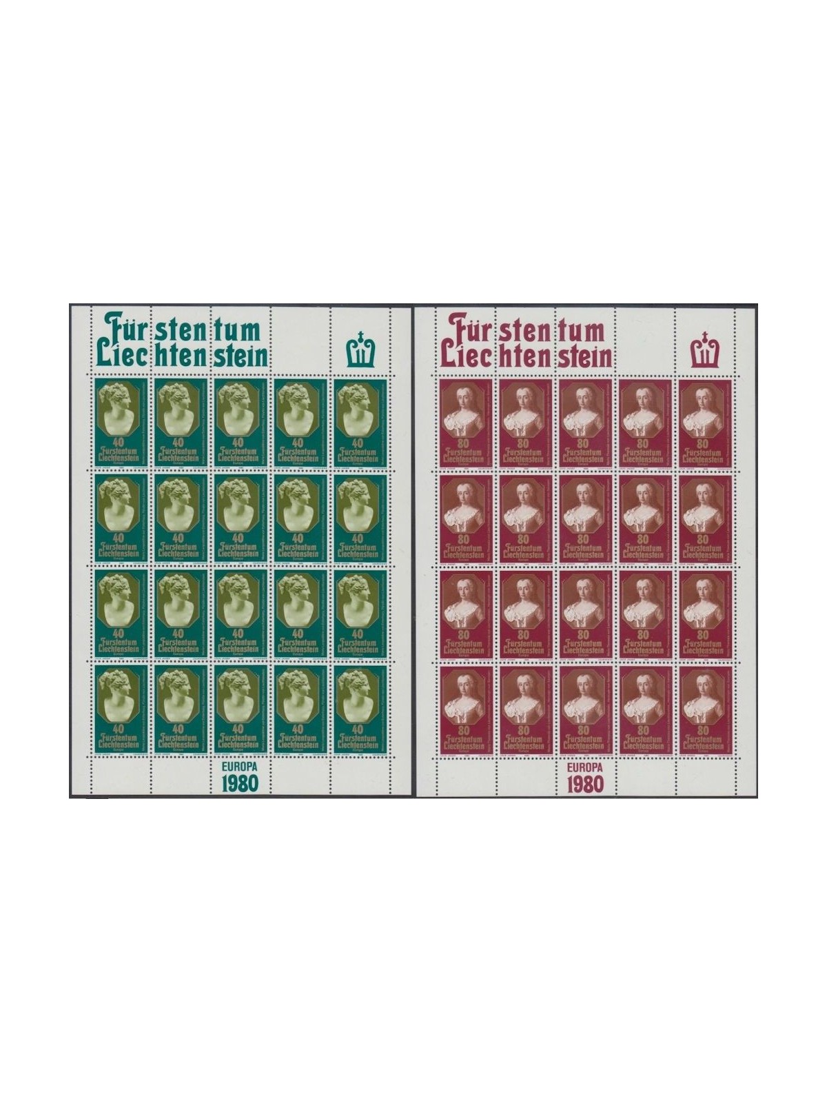 LIECHTENSTEIN 1980 Europa 2 MF MNH**