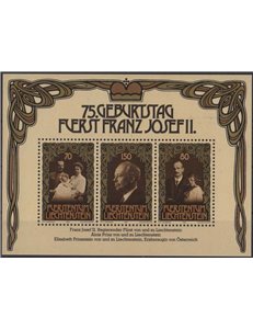 LIECHTENSTEIN 1981 75th Birthday of the Prince s/s MNH**