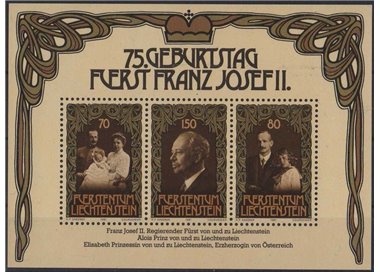 LIECHTENSTEIN 1981 75th Birthday of the Prince s/s MNH**