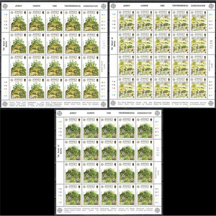 JERSEY 1986 Europa 3 MF MNH**