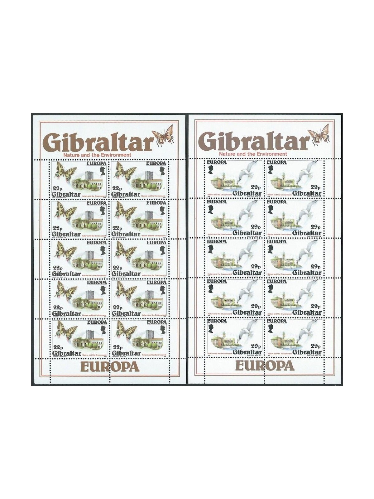 GIBILTERRA 1986 Europa 2 MF MNH**