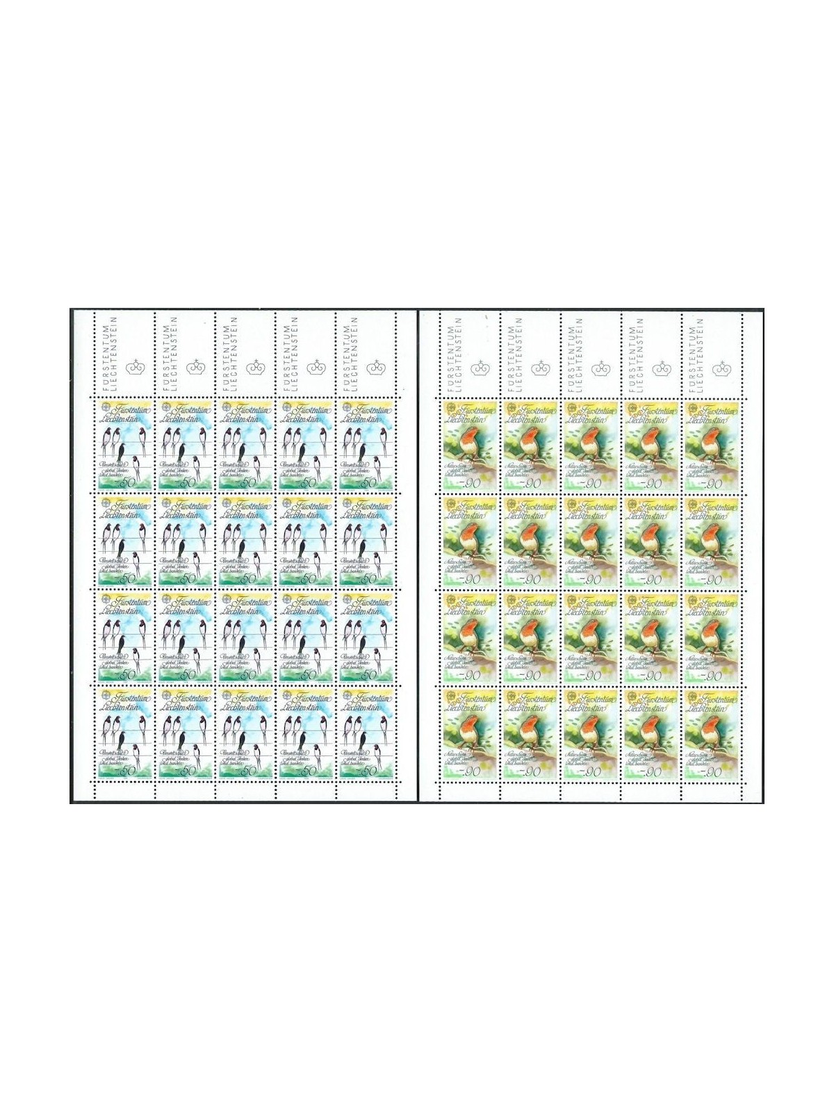 LIECHTENSTEIN 1986 Europe 2 m/s MNH**