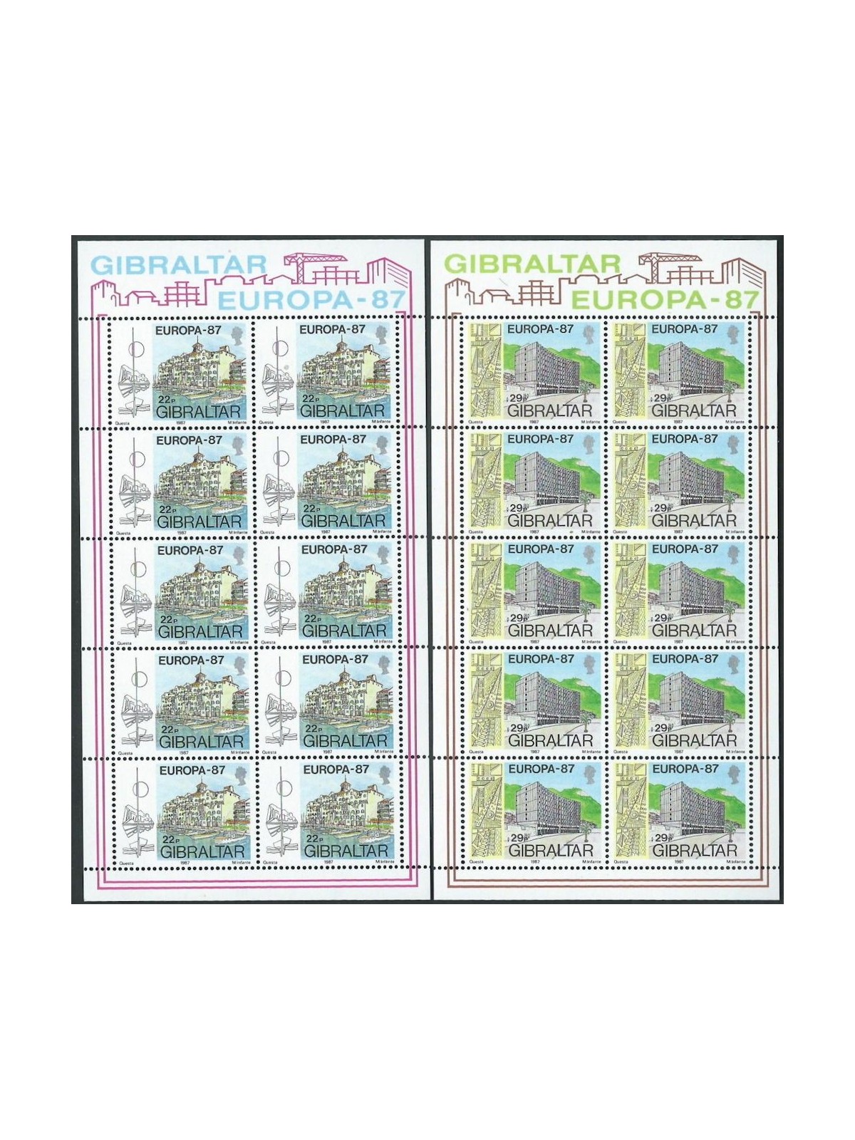 GIBILTERRA 1987 Europa 2 MF MNH**