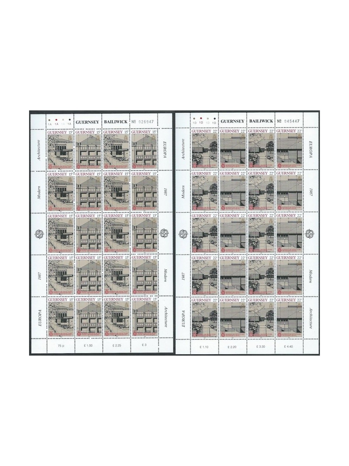 GUERNSEY 1987 Europe 2 m/s MNH**