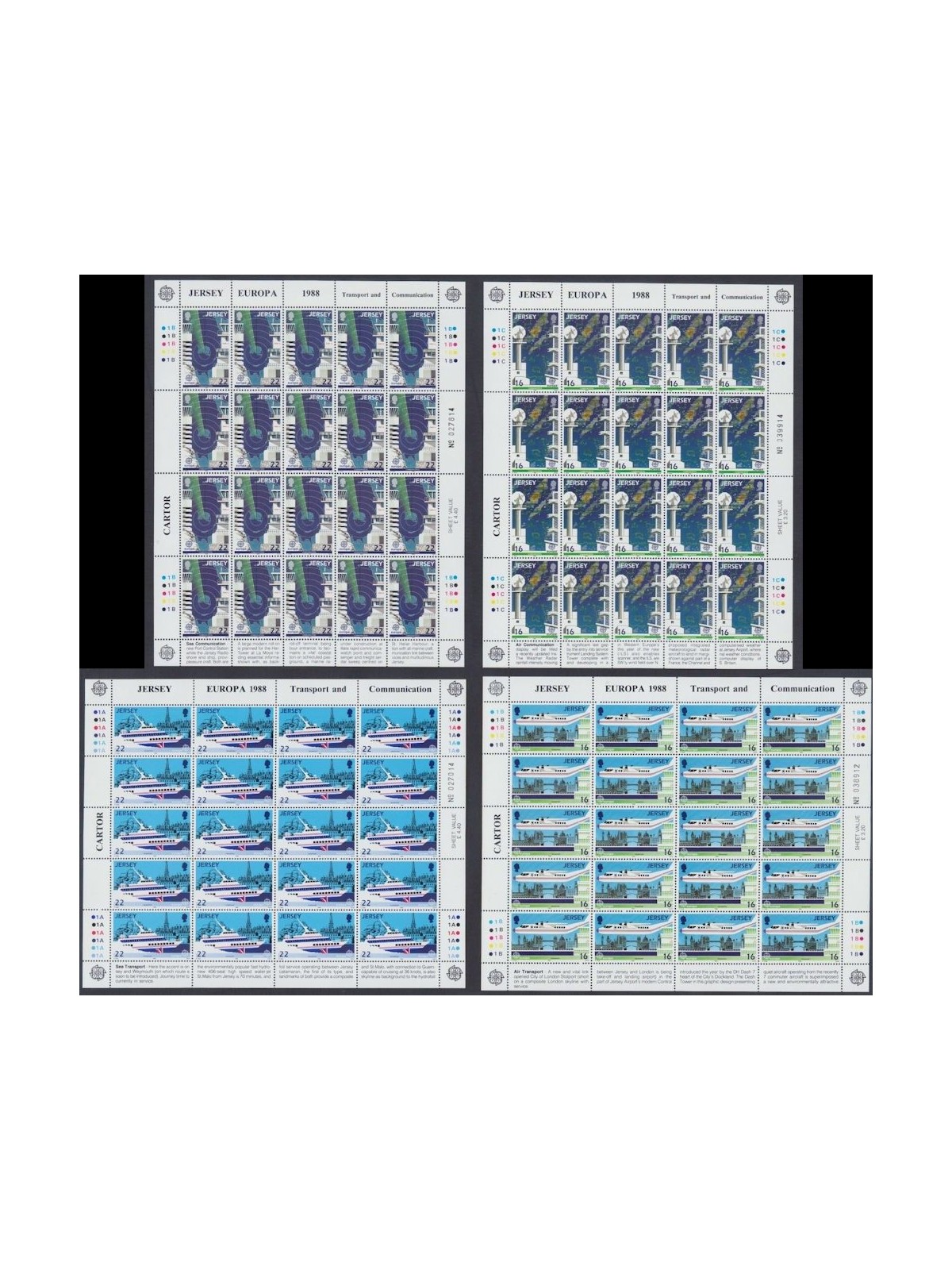 JERSEY 1988 Europa 4 MF MNH**