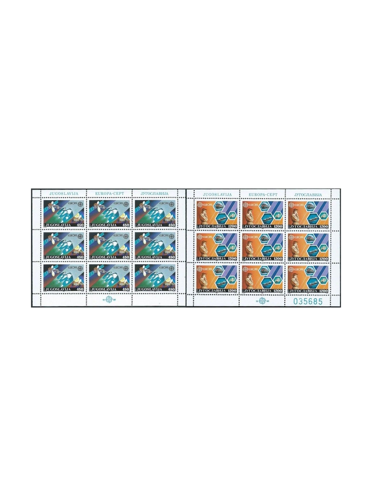 JUGOSLAVIA 1988 Europa 2 MF MNH**