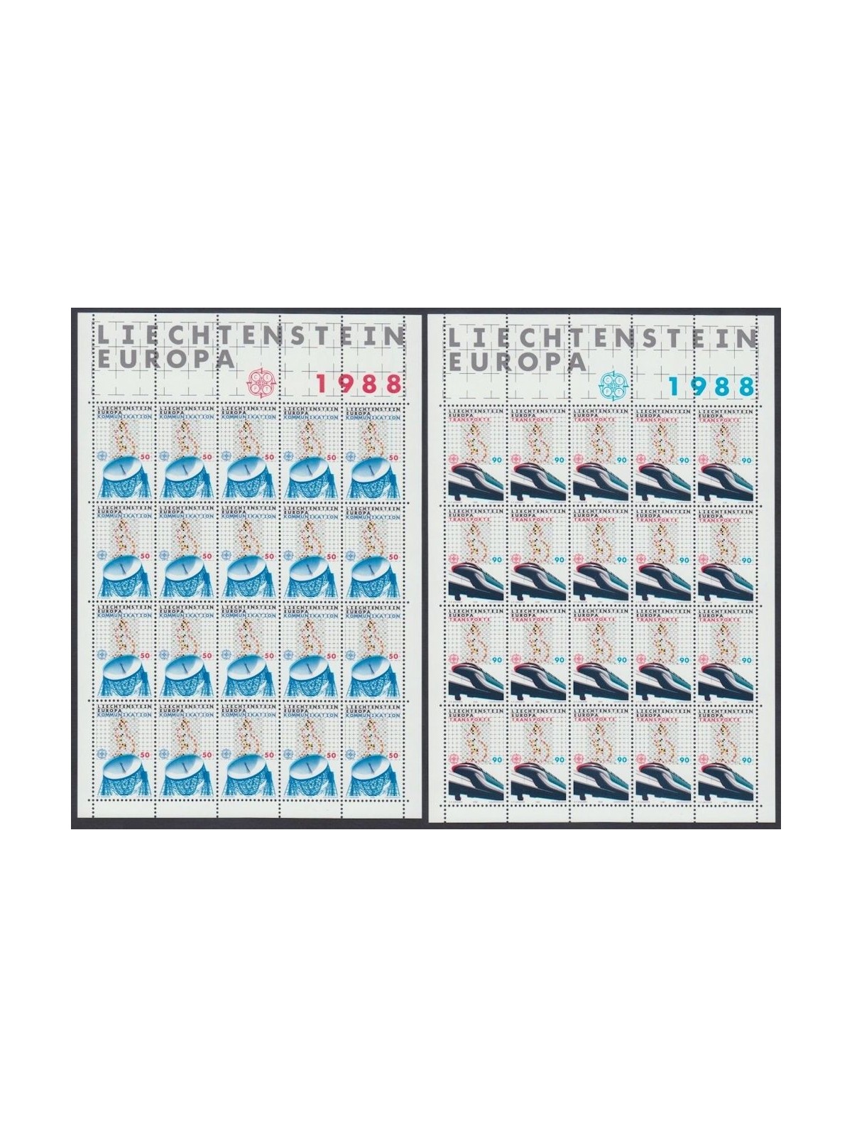 LIECHTENSTEIN 1988 Europa 2 MF MNH**