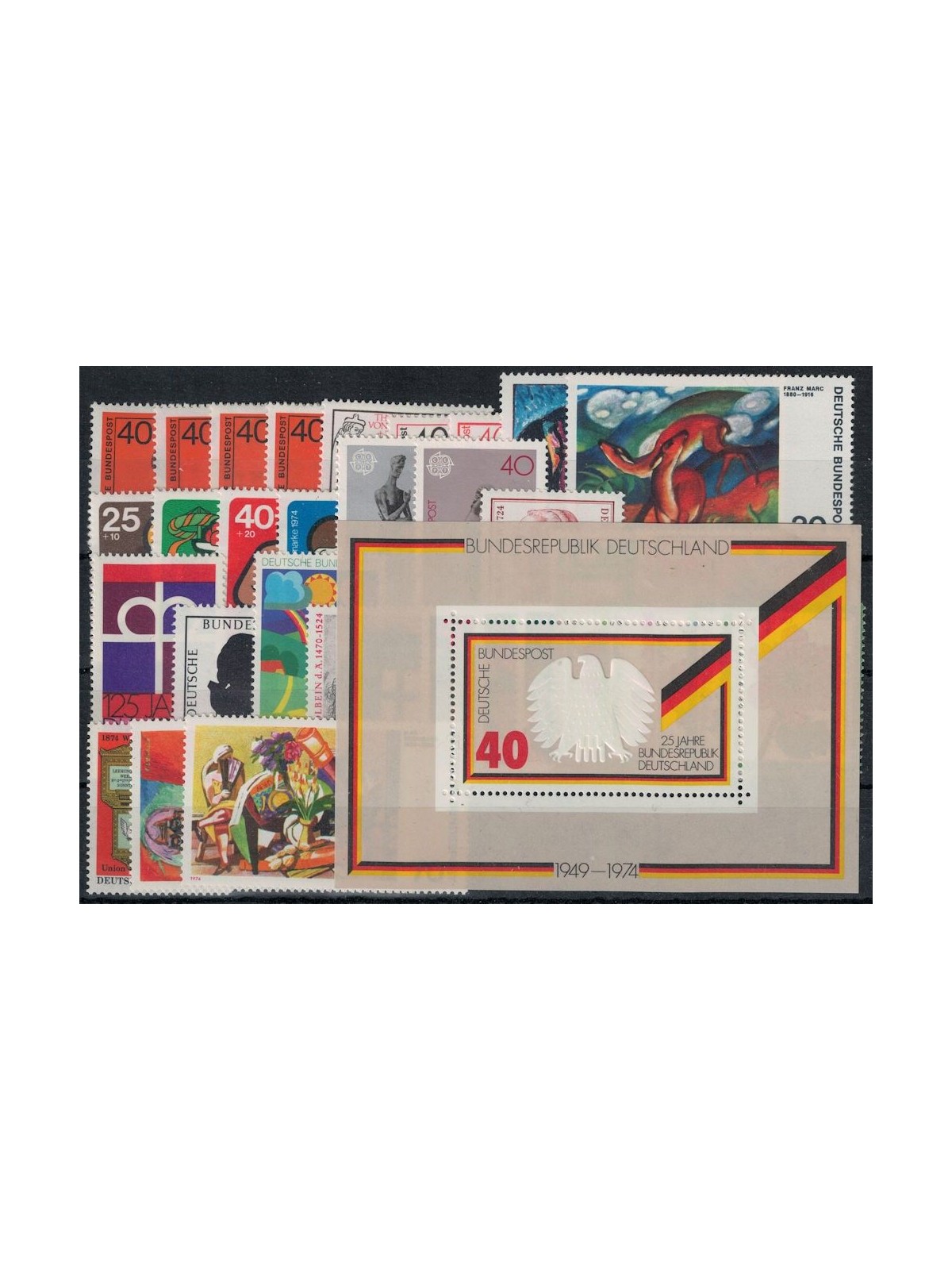 GERMANIA BRD 1974 Annata Completa 34v + 1 BF MNH**