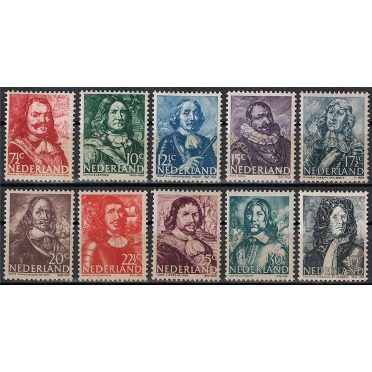 NETHERLANDS 1943-44 Admirals 10v MNH**