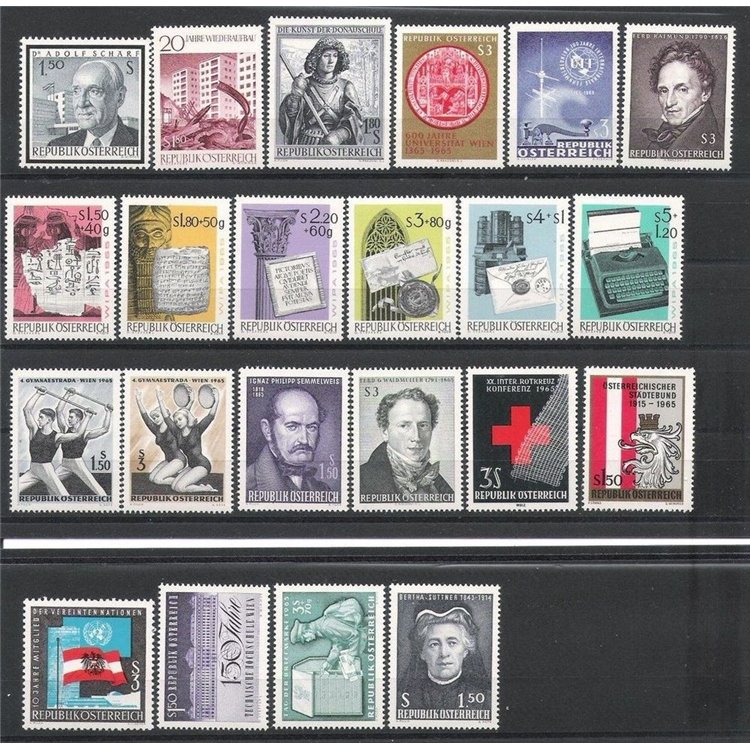 AUSTRIA 1965 Complete vintage 22v MNH**