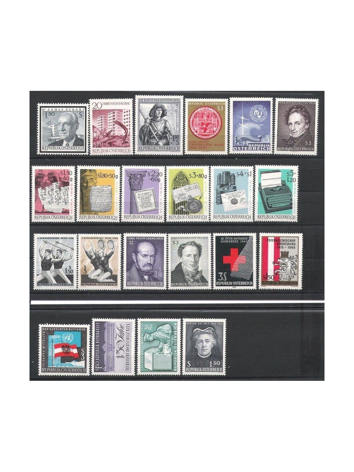 AUSTRIA 1965 Annata completa 22v MNH**
