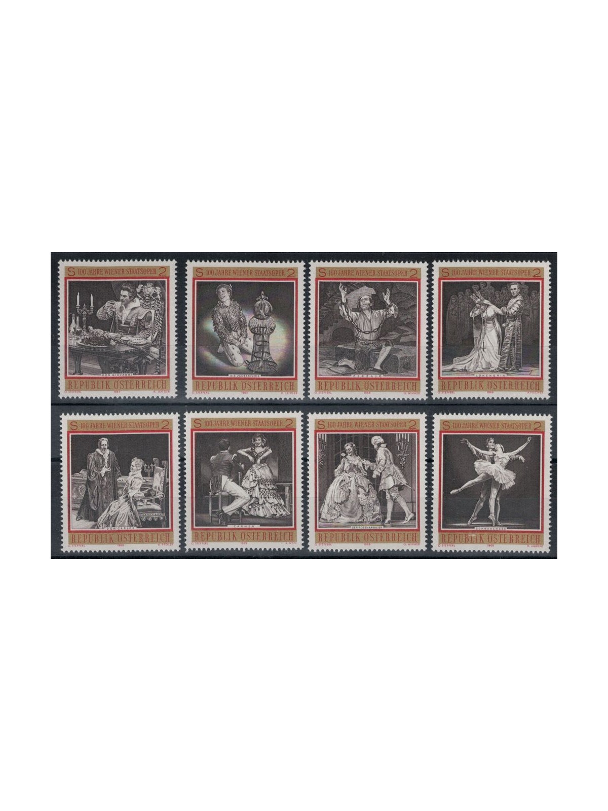 AUSTRIA 1969 Opera di Stato di Vienna 8v MNH**