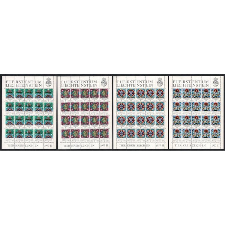 LIECHTENSTEIN 1977 Signs of the Zodiac 4 m/s MNH**