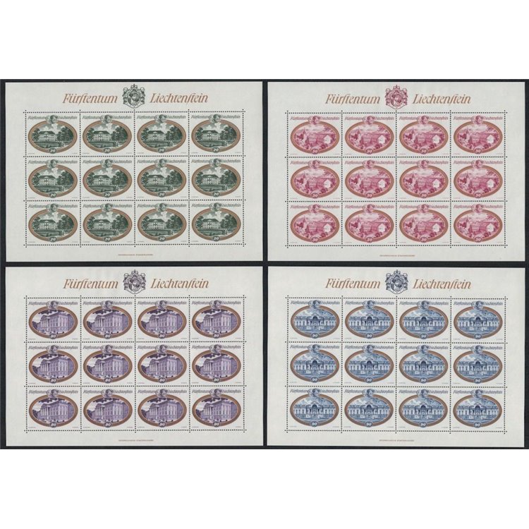 LIECHTENSTEIN 1977 Castelli 4 MF MNH**
