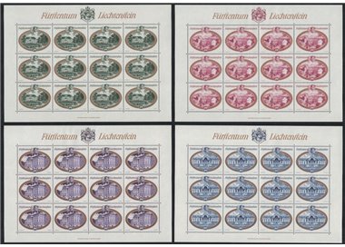 LIECHTENSTEIN 1977 Castelli 4 MF MNH**