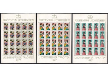 LIECHTENSTEIN 1977 National Costumes 3 m/s MNH**