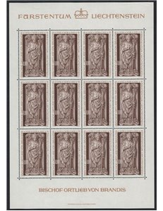 LIECHTENSTEIN 1976 Sarcofago del Vescovo Brandis MF MNH**