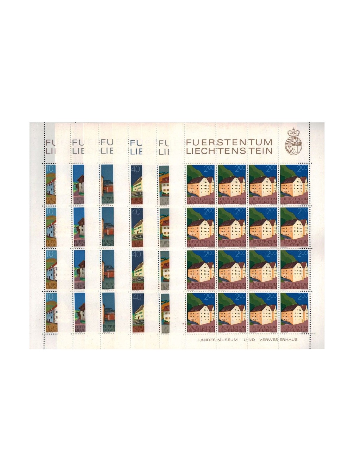 LIECHTENSTEIN 1978 Characteristic buildings (2) 6 m/s MNH**