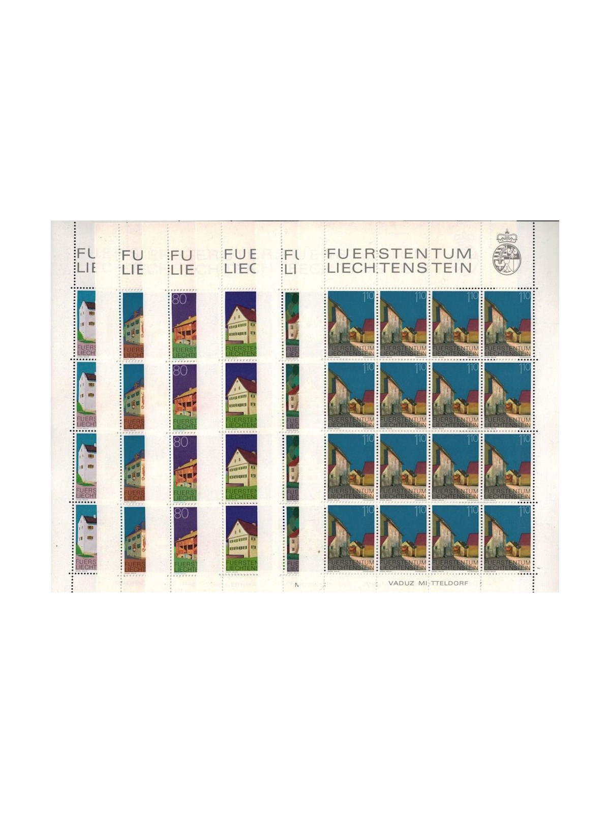 LIECHTENSTEIN 1978 Edifici caratteristici (1) 6 MF MNH**