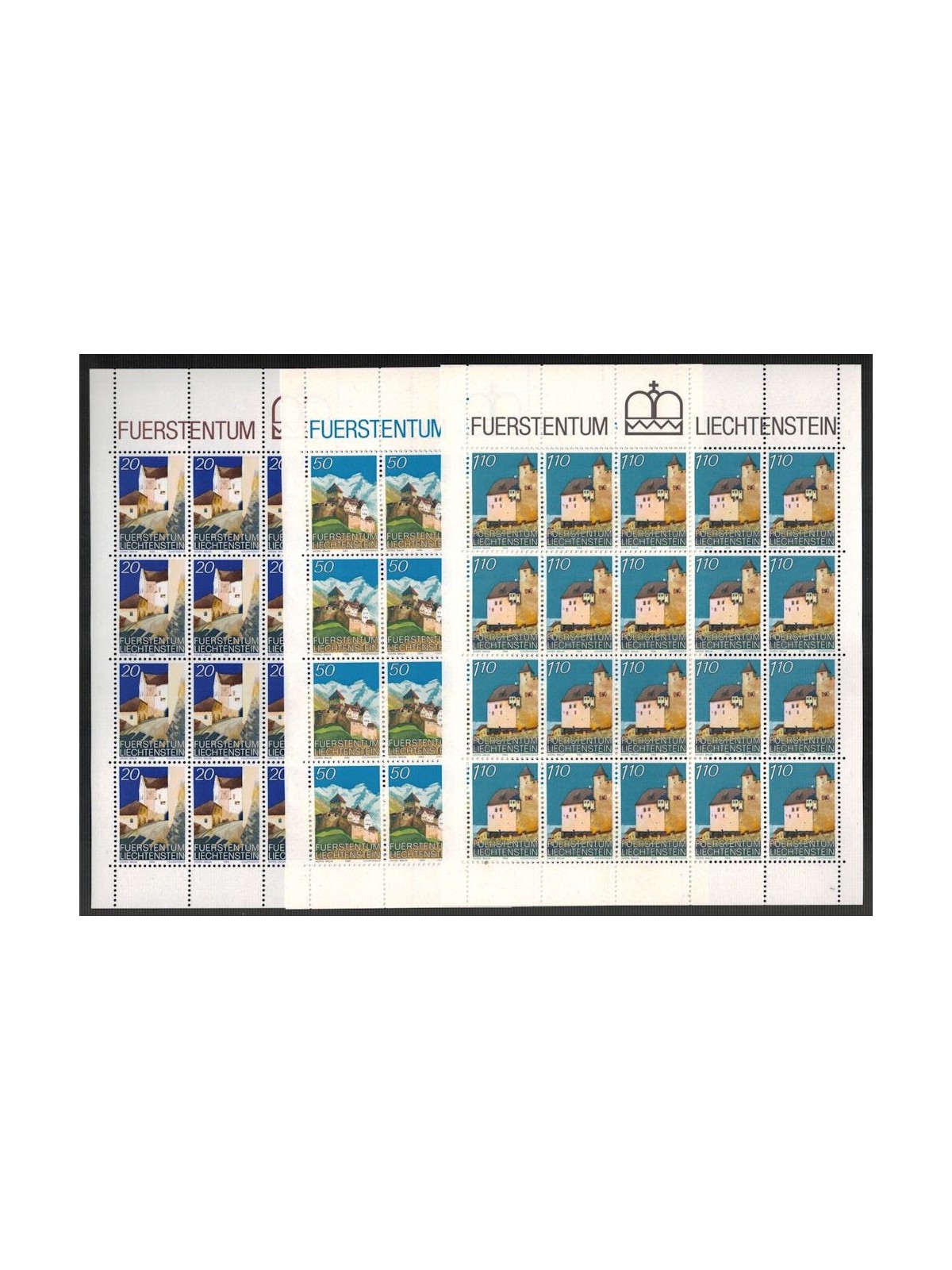 LIECHTENSTEIN 1986 Castello di Vaduz 3 MF MNH**