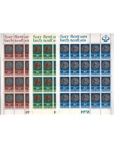 LIECHTENSTEIN 1978 Coins and medals 3 m/s MNH**