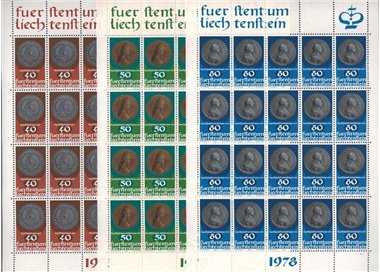 LIECHTENSTEIN 1978 Monete e medaglie 3 MF MNH**
