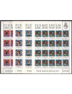 LIECHTENSTEIN 1978 Signs of the Zodiac 4 m/s MNH**