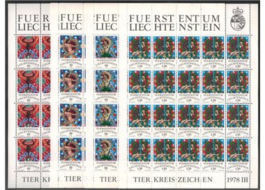 LIECHTENSTEIN 1978 Segni dello Zodiaco 4 MF MNH**