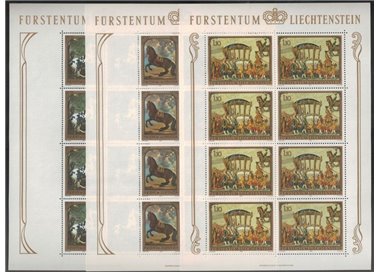 LIECHTENSTEIN 1978 Quadri, cavalli e carrozza 3 MF MNH**