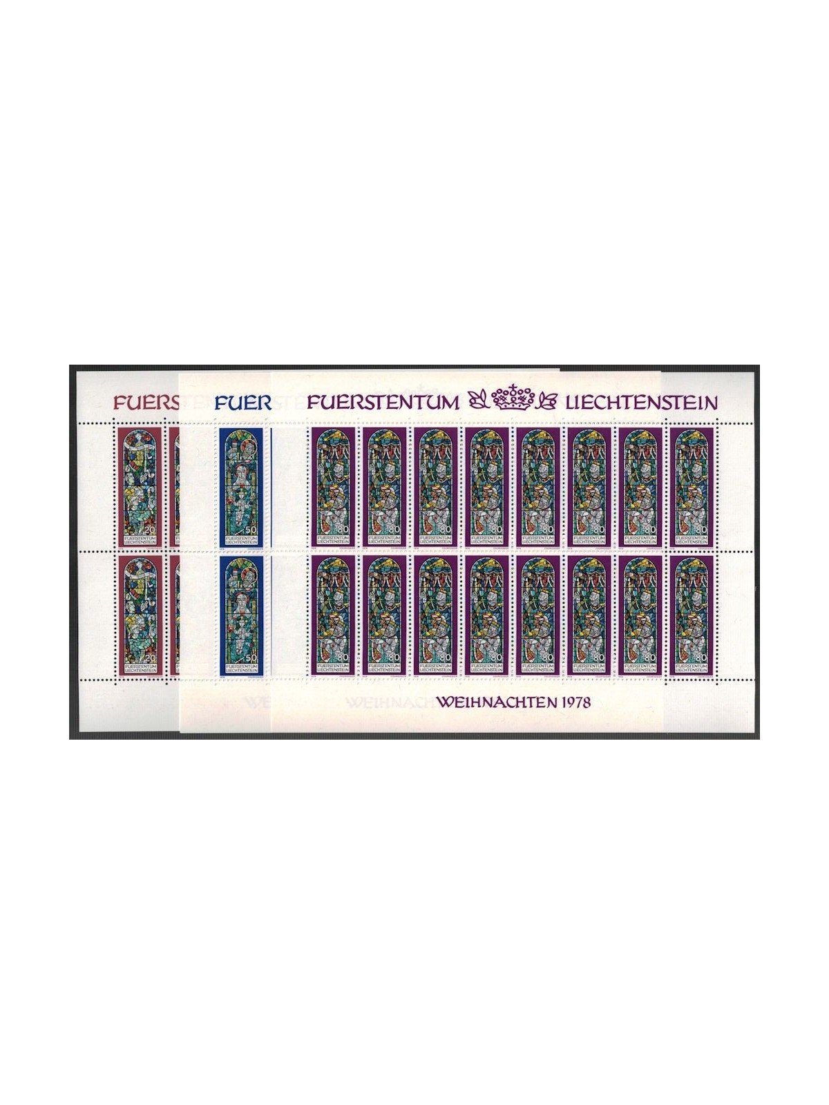 LIECHTENSTEIN 1978 Natale 3 MF MNH**