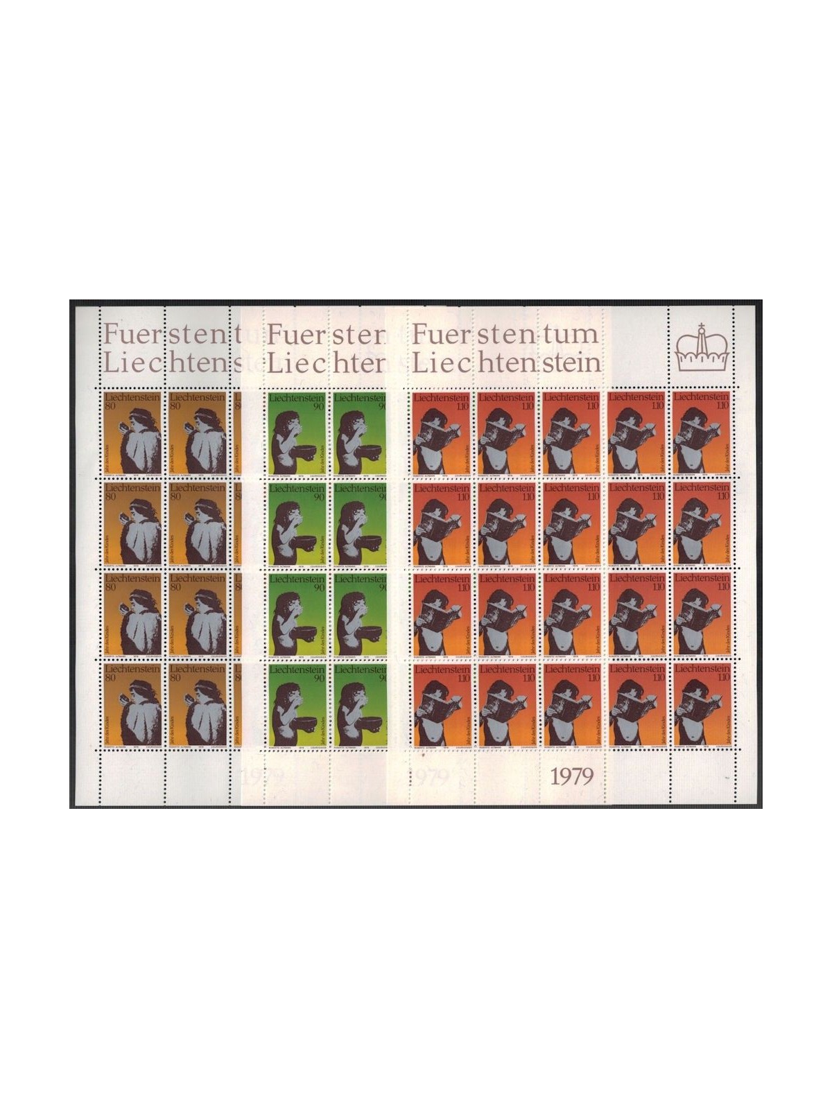 LIECHTENSTEIN 1979 Anno del fanciullo 3 MF MNH**