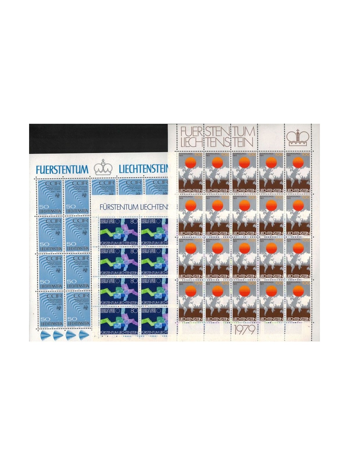 LIECHTENSTEIN 1979 Avvenimenti ed anniversari 3 MF MNH**