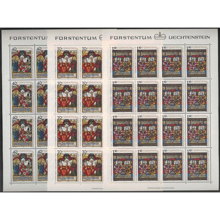 LIECHTENSTEIN 1979 Vetrate con stemmi 3 MF MNH**