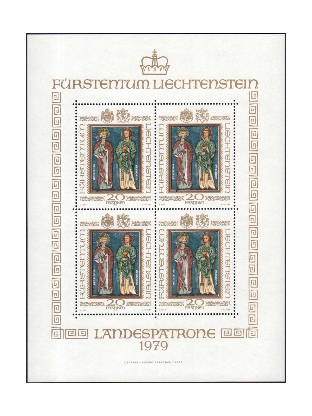 LIECHTENSTEIN 1979 Patron Saints m/s MNH**