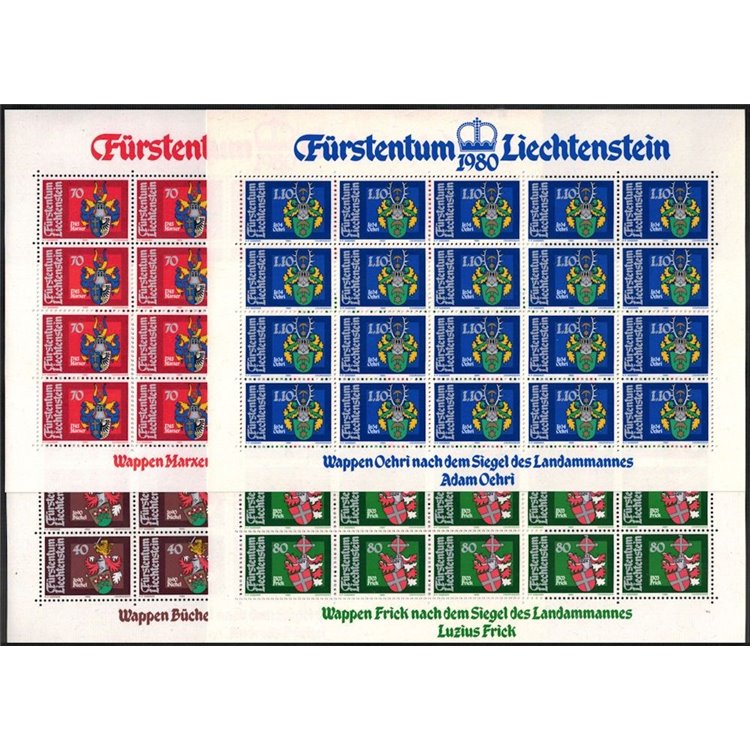 LIECHTENSTEIN 1980 Coats of arms of Landammann 4 m/s MNH**