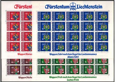 LIECHTENSTEIN 1980 Coats of arms of Landammann 4 m/s MNH**