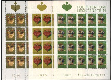 LIECHTENSTEIN 1980 Antichi attrezzi 3 MF MNH**