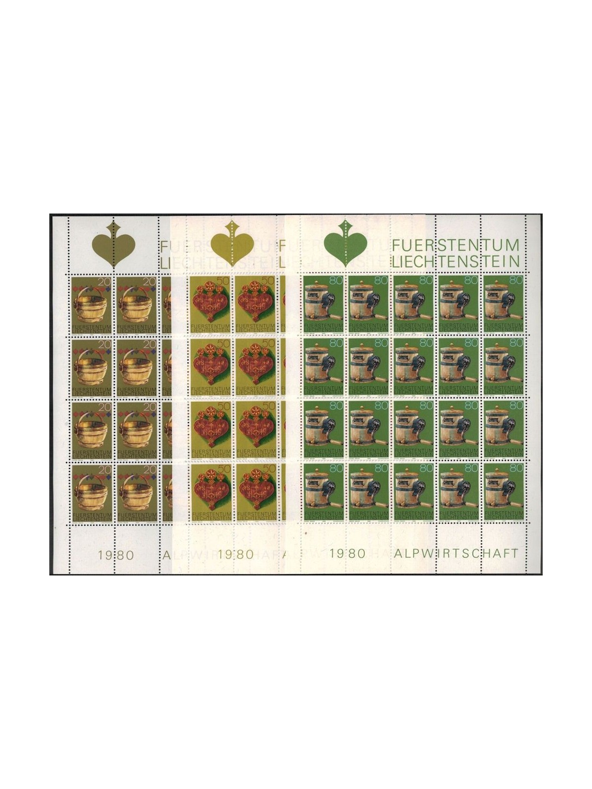 LIECHTENSTEIN 1980 Antichi attrezzi 3 MF MNH**