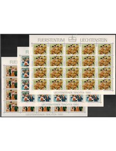 LIECHTENSTEIN 1980 Costumi nazionali 3 MF MNH**