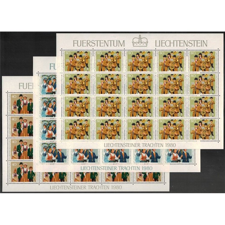 LIECHTENSTEIN 1980 National Costumes 3 m/s MNH**