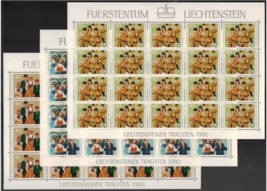 LIECHTENSTEIN 1980 Costumi nazionali 3 MF MNH**