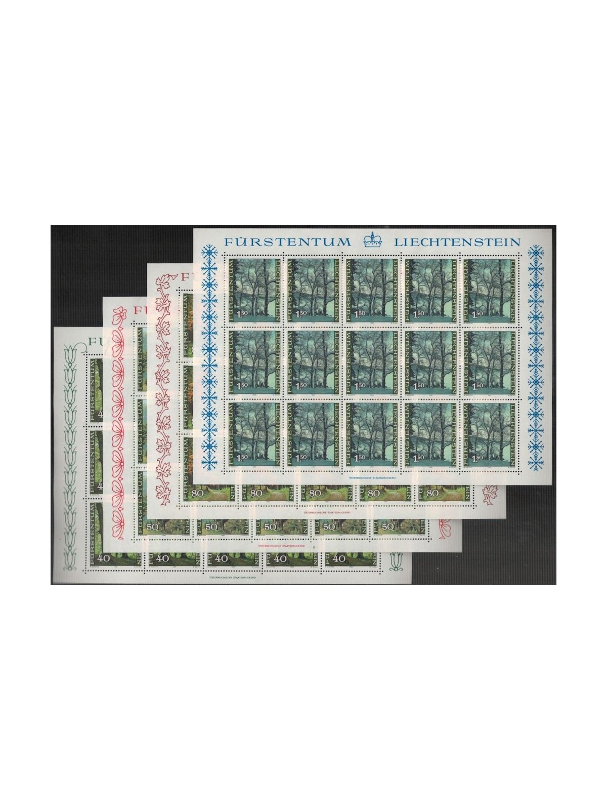 LIECHTENSTEIN 1980 Forest trees 4 m/s MNH**
