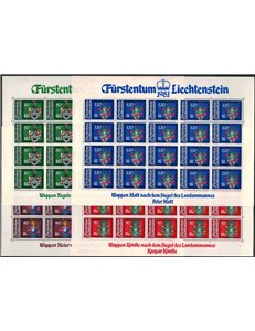 LIECHTENSTEIN 1981 Landamman coats of arms 4 m/s MNH**