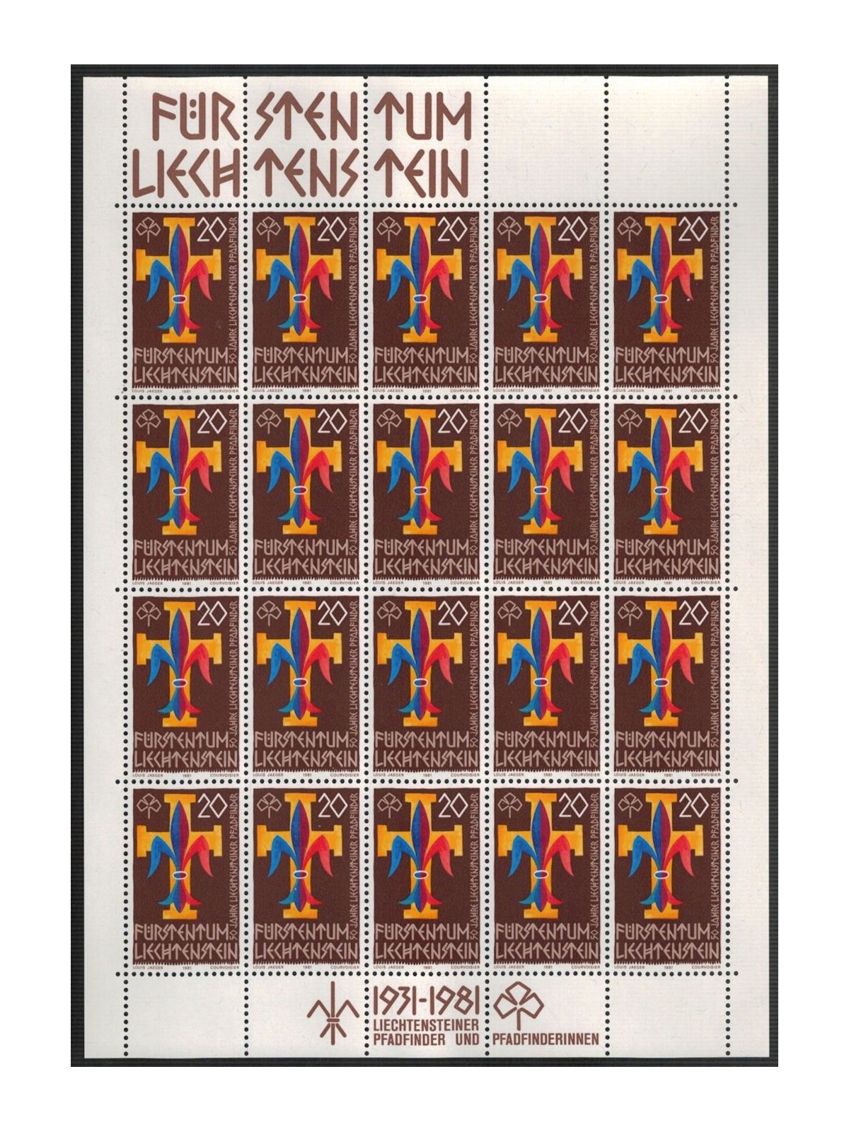 LIECHTENSTEIN 1981 Fiftieth Anniversary of the Scouts m/s MNH**