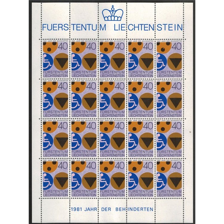 LIECHTENSTEIN 1981 Year of the Handicapped m/s MNH**