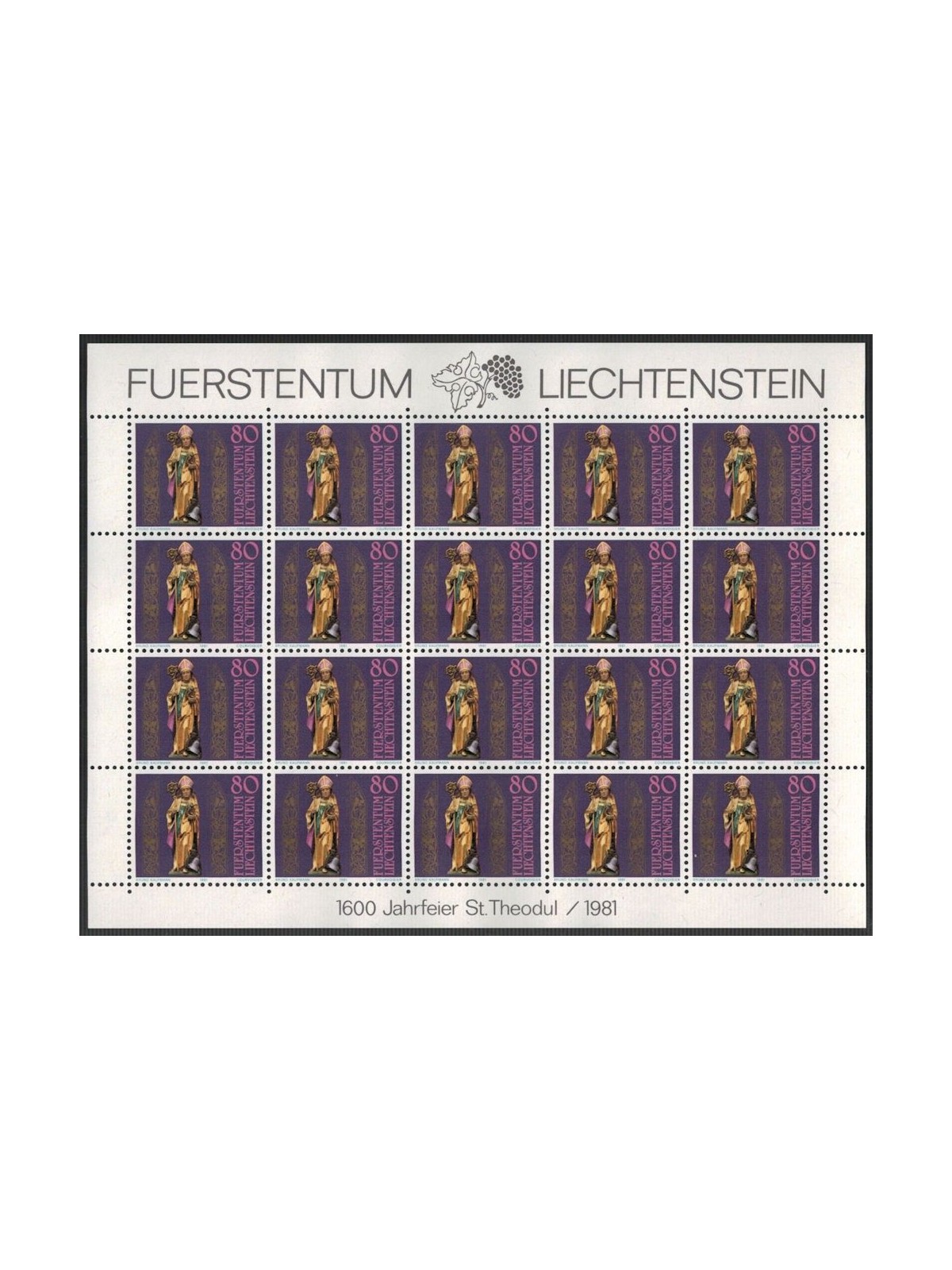 LIECHTENSTEIN 1981 San Teodulo m/s MNH**